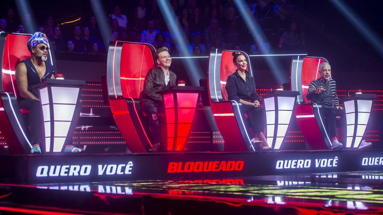 Ivete Sangalo, Lulu Santos, Michel Teló, Carlinhos Brown no The Voice Brasil (Foto: Reprodução)