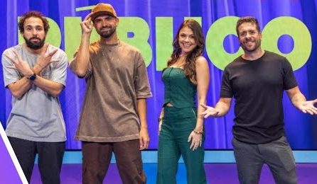 Elenco do Aberto ao Público, com Maurício Meirelles e grande elenco (Créditos: Divulgação/TV Globo)