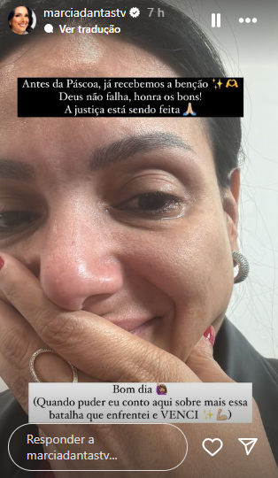 Márcia Dantas, ex-âncora do SBT Brasil, surgiu chorando nas redes sociais e deu notícia para os seguidores, fazendo o maior suspense (Créditos: Reprodução)