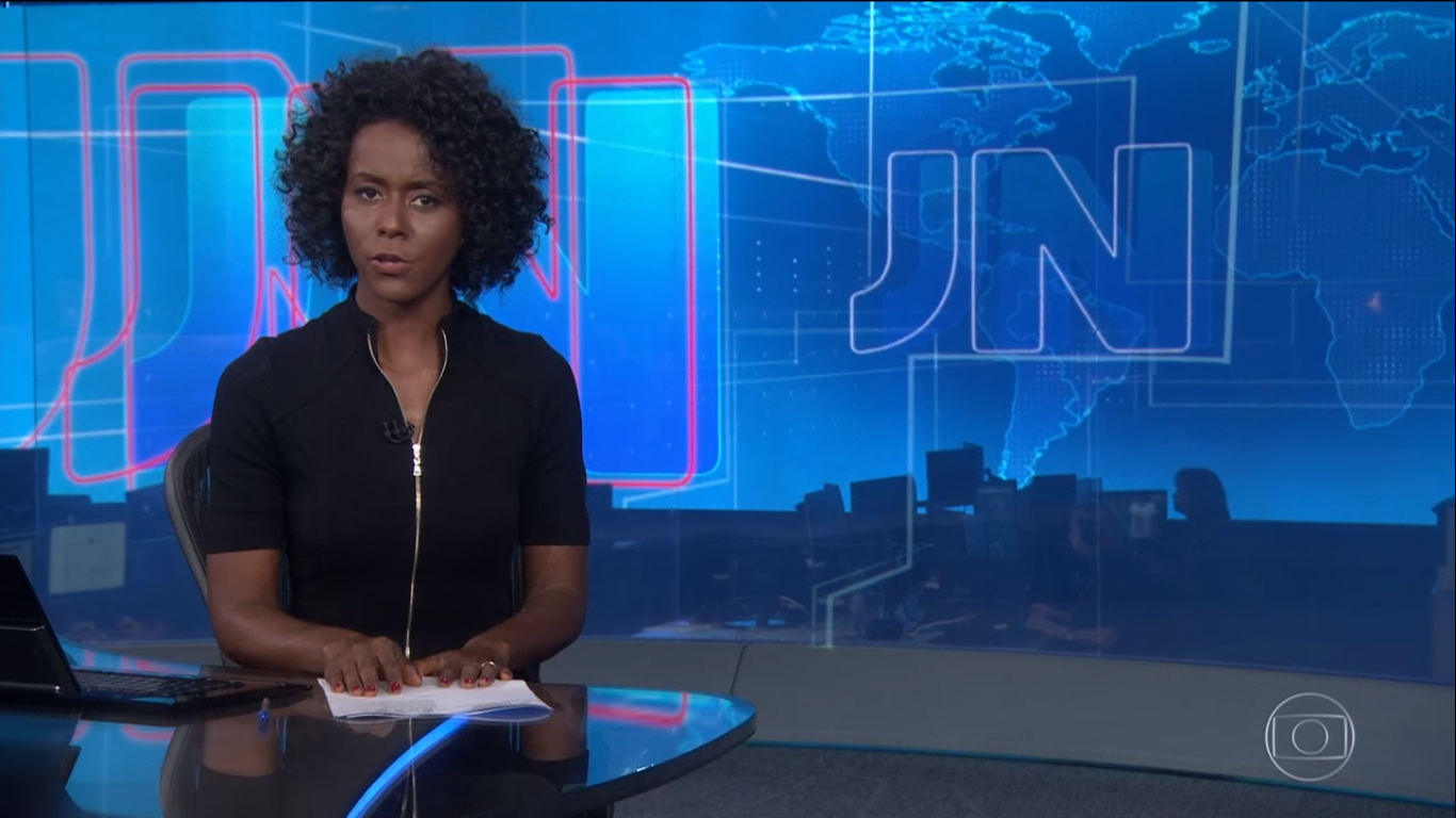 Estreia de Maju na bancada do Jornal Nacional faz programa obter boa audiência e impulsiona até o Sétimo Guardião. (Foto: Reprodução/Rede Globo)