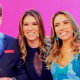 Silvio Santos e as filhas: Rebeca Abravanel, Patricia Abravanel e Silvia Abravanel durante o Teleton no SBT. (Foto: Reprodução)