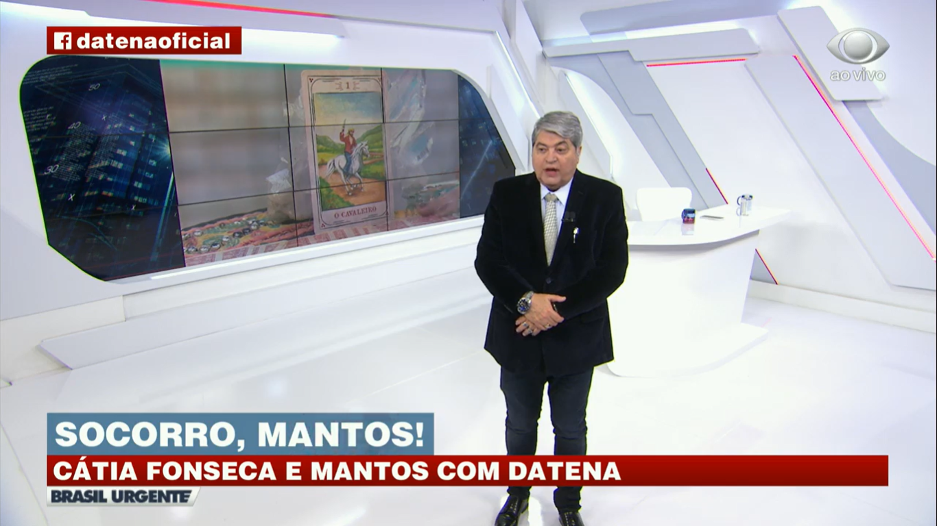 Datena comanda diariamente o programa Brasil Urgente, ao vivo na Band (Créditos: Reprodução)