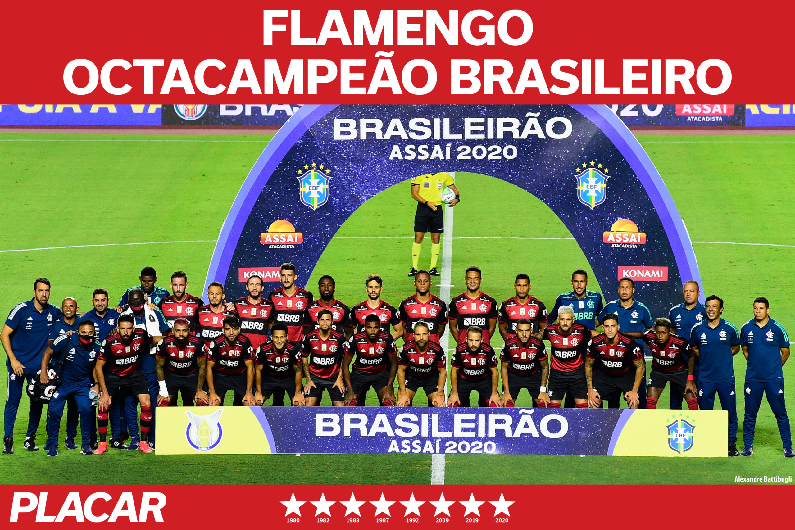 Com o empate do Internacional, o Flamengo ganhou seu oitavo título brasileiro. Créditos: Revista Placar