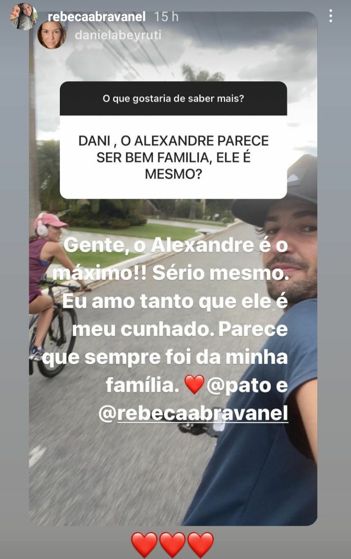 Cunhada de Alexandre Pato respondeu sobre relação deles e Rebeca Abravanel (Créditos: Reprodução)