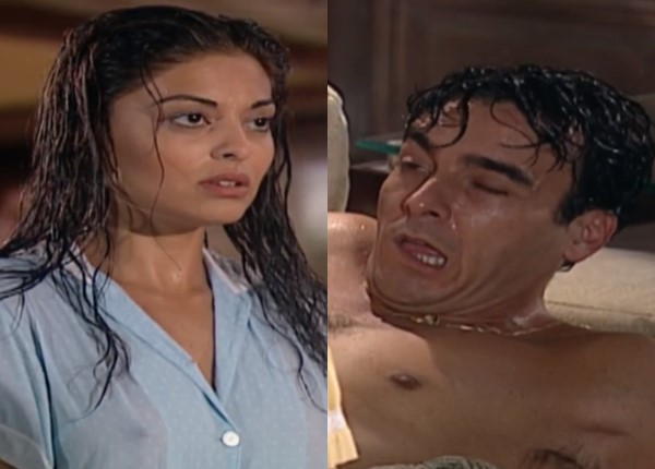 Danilo (Alexandre Borges) e Rita (Juliana Paes) em cena na novela Laços de Família (Créditos: Reprodução)