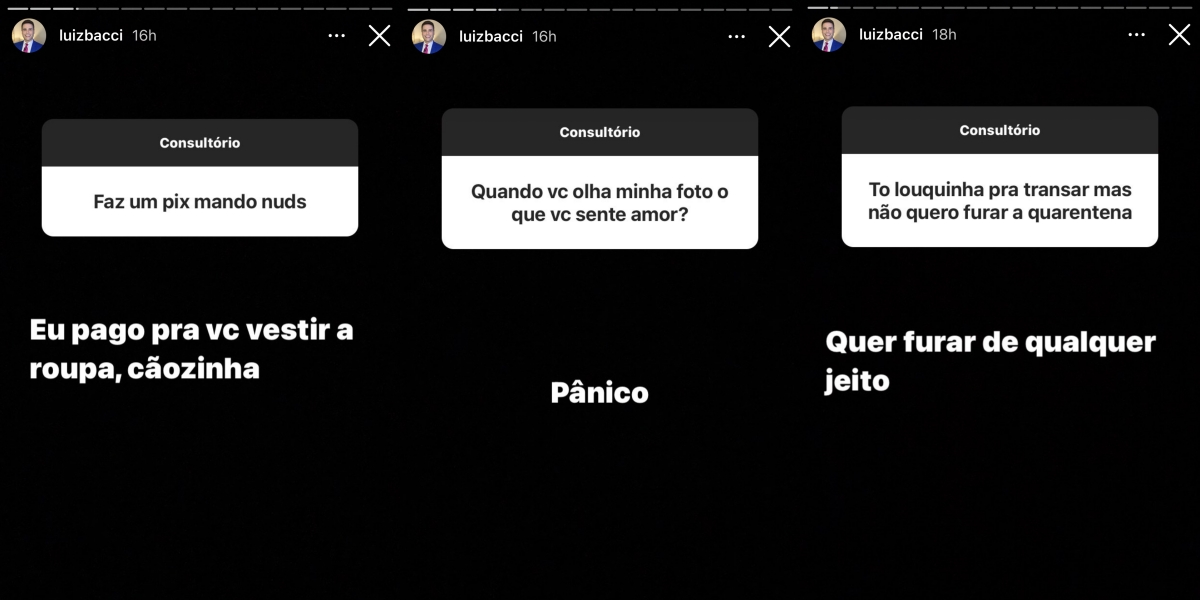 Luiz Bacci recebeu perguntas de seus seguidores e respondeu em tom de brincadeira (Foto: Reprodução)