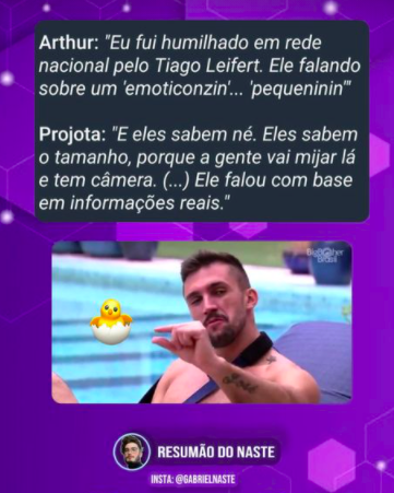 Arthur relembra brincadeira de Tiago Leifert (Foto: Reprodução)