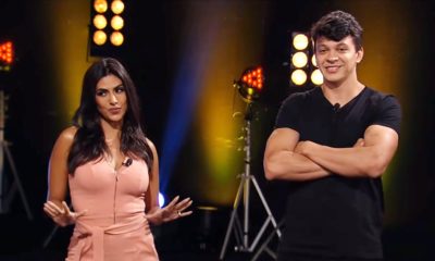 Júlio Cocielo e Flávia Noronha na RedeTV. Foto divulgação RedeTV