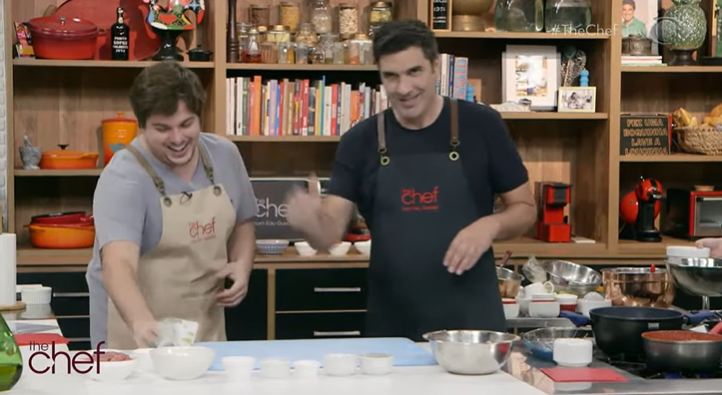 Edu Guedes e Lucas Salles durante programa na Band (Créditos: Reprodução)