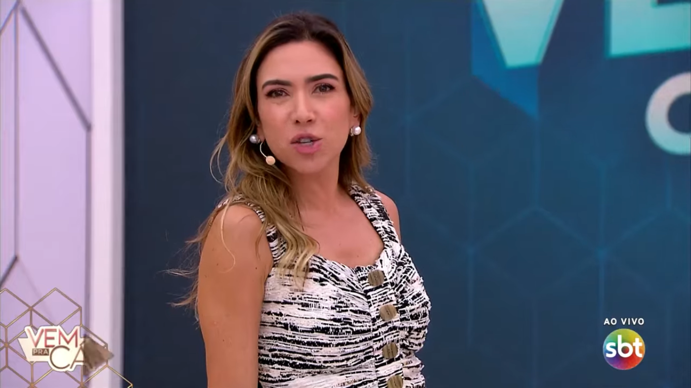 Patricia Abravanel é filha de Silvio Santos e apresentadora do programa Vem Pra Cá, exibido diariamente ao vivo no SBT (Créditos: Reprodução)