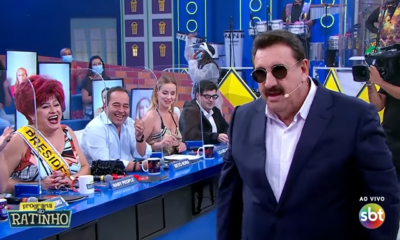 O apresentador Ratinho falou sobre Silvio Santos durante o seu programa ao vivo no SBT (Créditos: Reprodução)