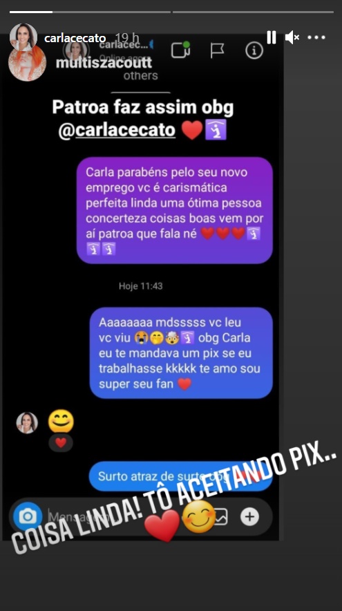 Carla Cecato em seu Instagram (Foto: Reprodução)