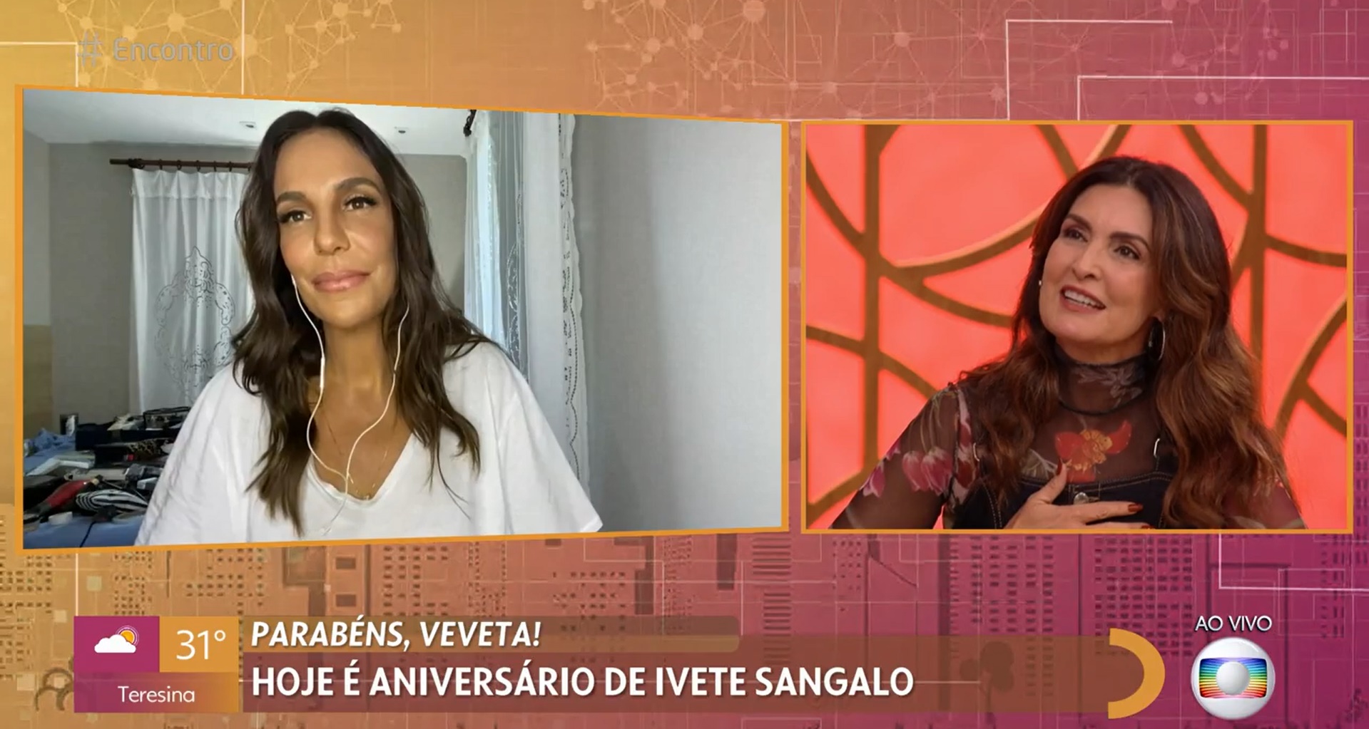 Ivete Sangalo comemorou seu aniversário de 49 anos durante o 'Encontro' (Foto: Reprodução)