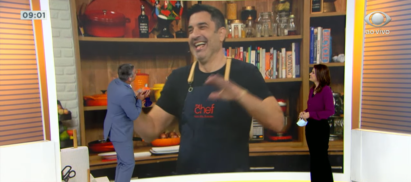 Aliás, Edu Guedes avisou que acompanha os bastidores do telejornal de Joel Datena bem antes na Band (Créditos: Reprodução)