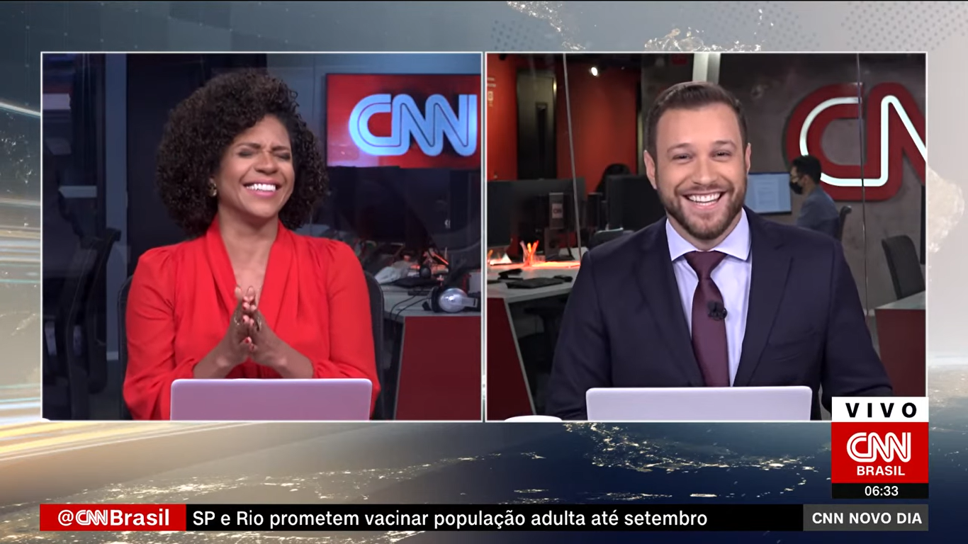 Ao vivo na CNN Brasil, o apresentador abriu o coração e chocou a colega (Créditos: Reprodução)