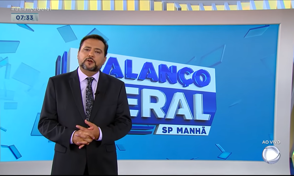 Geraldo Luís está comandando o jornalístico Balanço Geral Manhã, ao vivo na Record, e não tem conseguido bons índices de audiência (Créditos: Reprodução)