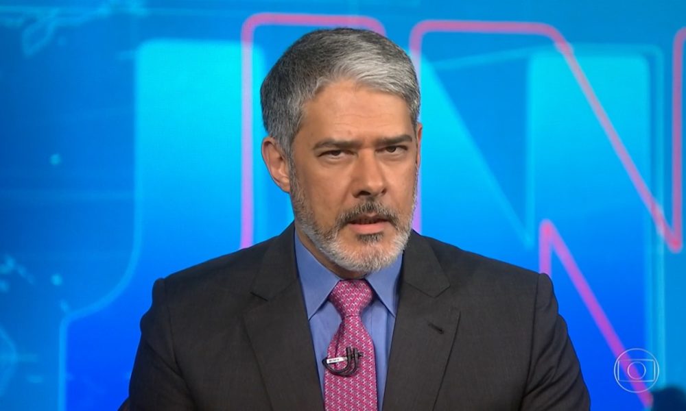 William Bonner durante o 'Jornal Nacional' (Foto: Reprodução)