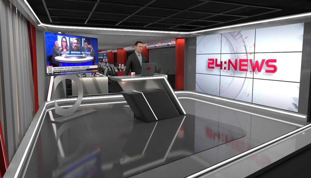 Projeção do cenário da TV Jovem Pan (Foto: Reprodução/ LinkedIn)