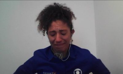 Cristiane na Globo. Foto reprodução