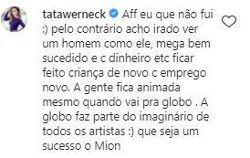 Tatá Werneck falou sobre Marcos Mion (Foto: Reprodução)