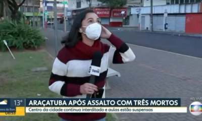 Thais Gomes levou um baita susto enquanto fazia uma cobertura para a Globo em Araçatuba, quando uma explosão tomou conta. Confira detalhes.