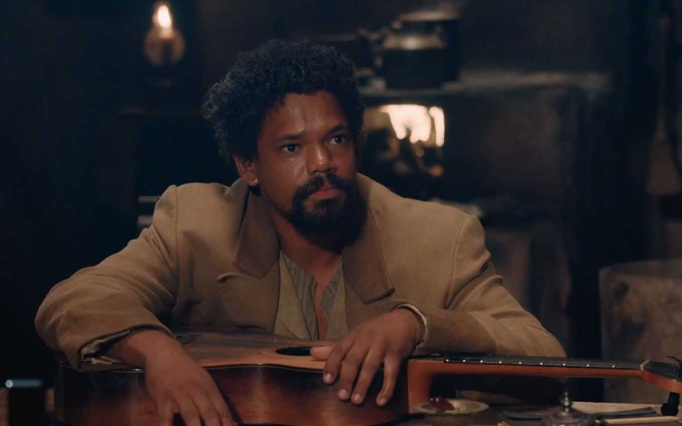 Samuel (Michel Gomes) em cena na novela Nos Tempos do Imperador, da Globo (Créditos Reprodução)