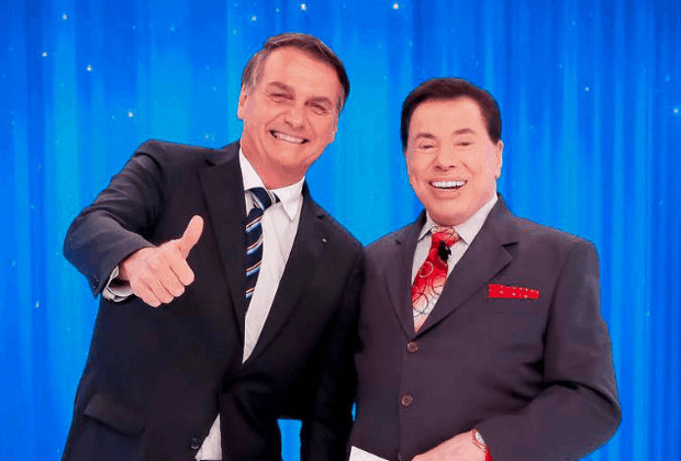 Silvio Santos, dono do SBT, ao lado do presidente Jair Messias Bolsonaro (Foto: Reprodução)