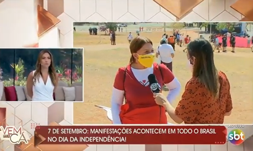 Patrícia Abravanel não conseguiu esconder a cara de surpresa após uma entrevistada de seu programa disparar críticas contra Bolsonaro. Confira