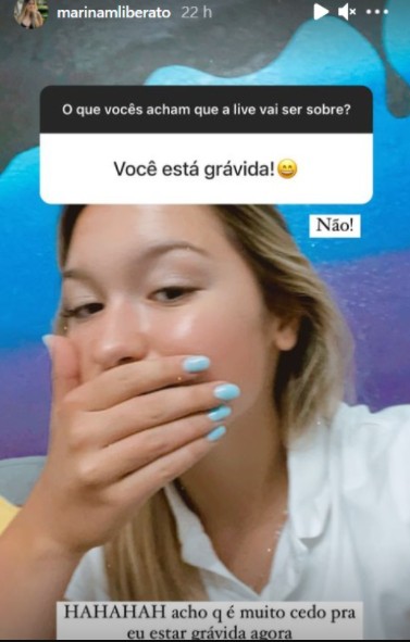 Marina recebe mensagem perguntando se está grávida (Foto: Reprodução)