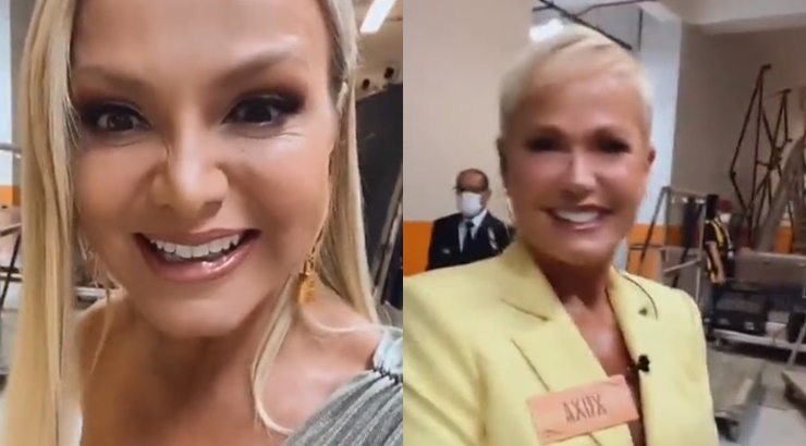 Eliana e Xuxa se encontraram para uma gravação no SBT (Foto: Reprodução)