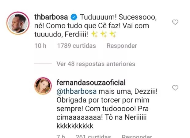 Desse modo, Thiaguinho rasgou elogios a Fernanda Souza (Foto: Reprodução)