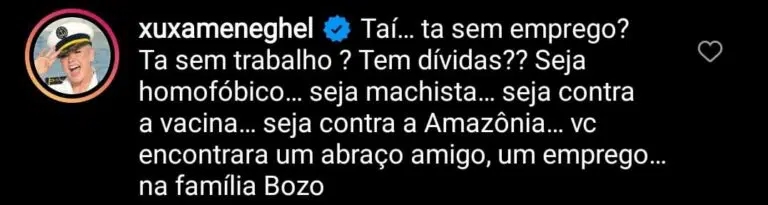 Sendo assim, Xuxa detonou Bolsonaro e Maurício Souza (Foto: Reprodução)