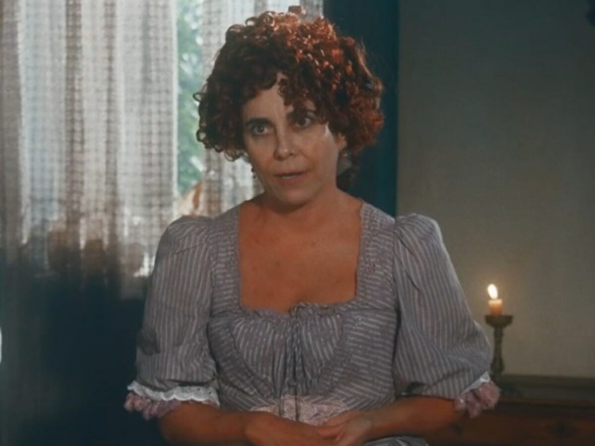 Lota (Paula Cohen) em cena na novela Nos Tempos do Imperador, da TV Globo (Créditos: Reprodução)