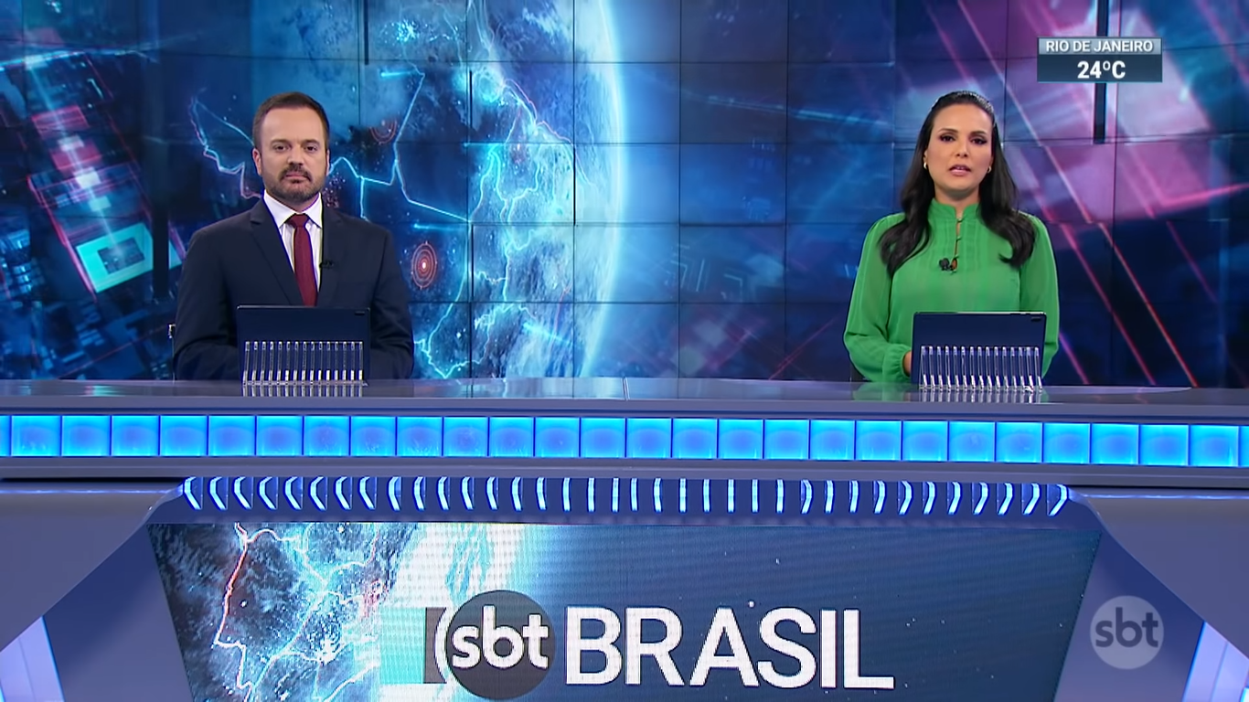 Marcelo Torres e Márcia Dantas comandam o SBT Brasil (Créditos: Reprodução/TV)