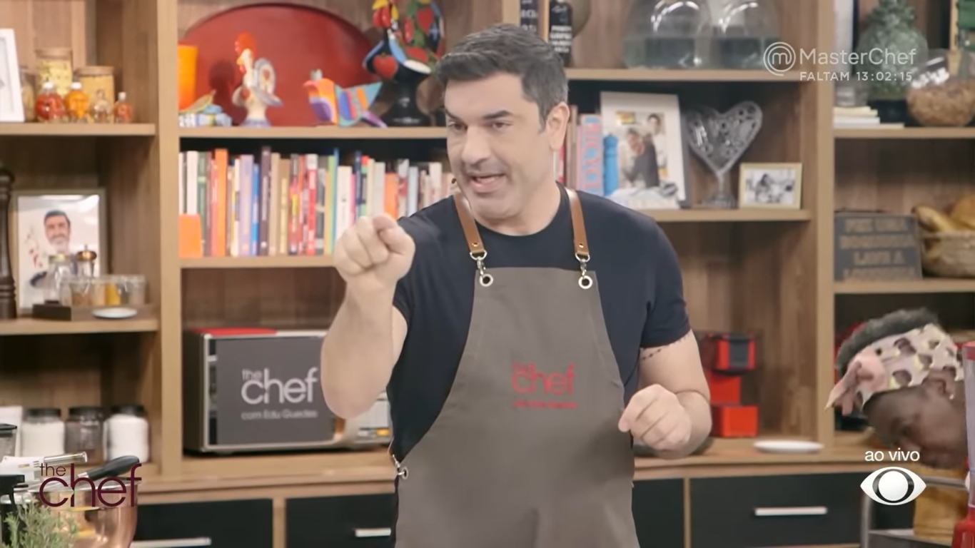 Edu Guedes teve passado namorador exposto na Band e viu Lucas Salles perdeu o controle durante o The Chef (Créditos: Reprodução)