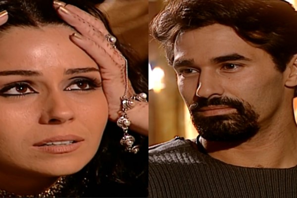Jade (Giovanna Antonelli) e Zein (Luciano Szfair) em cena na novela O Clone (Créditos: Reprodução/TV Globo)