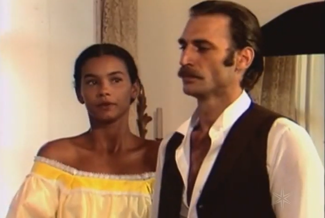 Herson Capri e Solange Couto em cena na novela Os Imigrantes (Créditos: Reprodução/RedeVida)