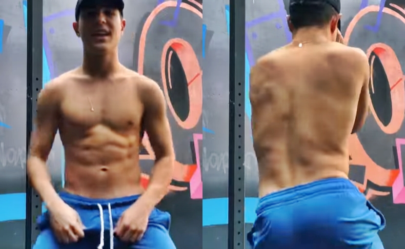 Igor Jansen mostrou rebolado durante dancinha, deixando a barriga trincada à mostra (Créditos: Reprodução/Instagram)