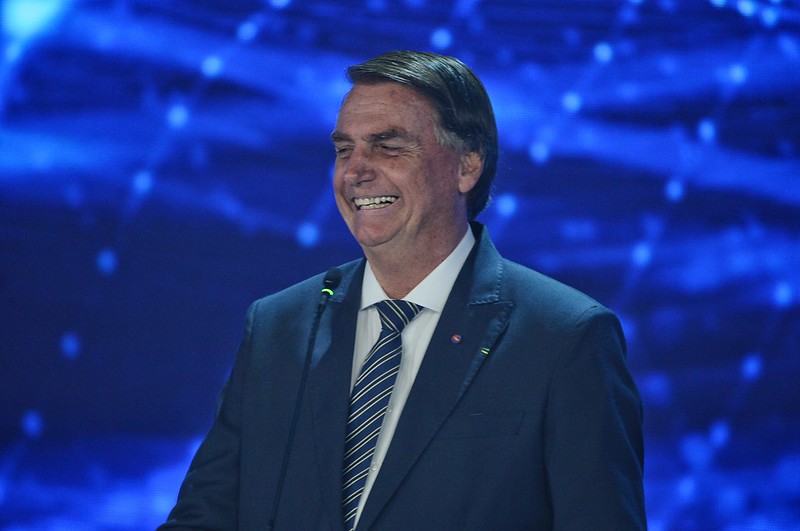 O atual Presidente da República, Jair Bolsonaro, também esteve no Debate político (Créditos: Renato Pizzutto/Band)