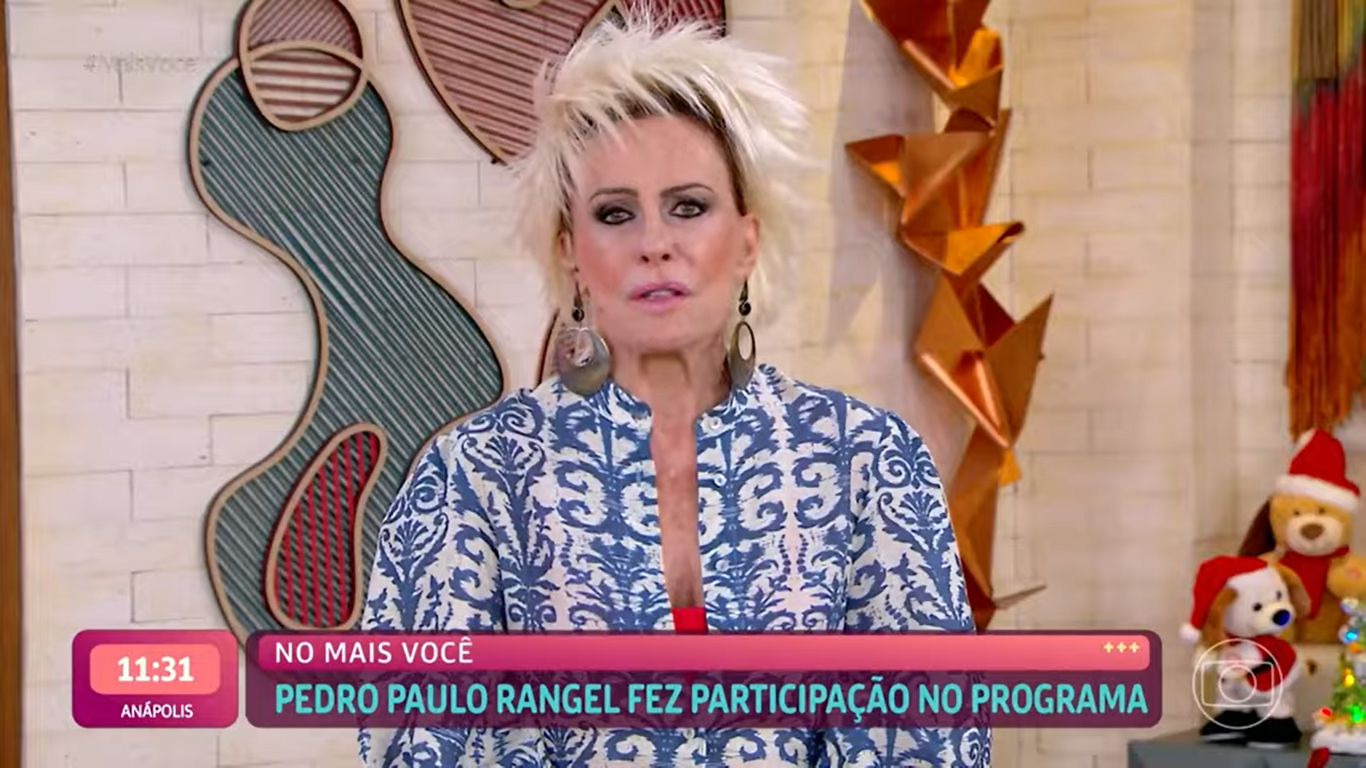 Ana Maria Braga no comando do programa Mais Você (Créditos: Reprodução/TV Globo)